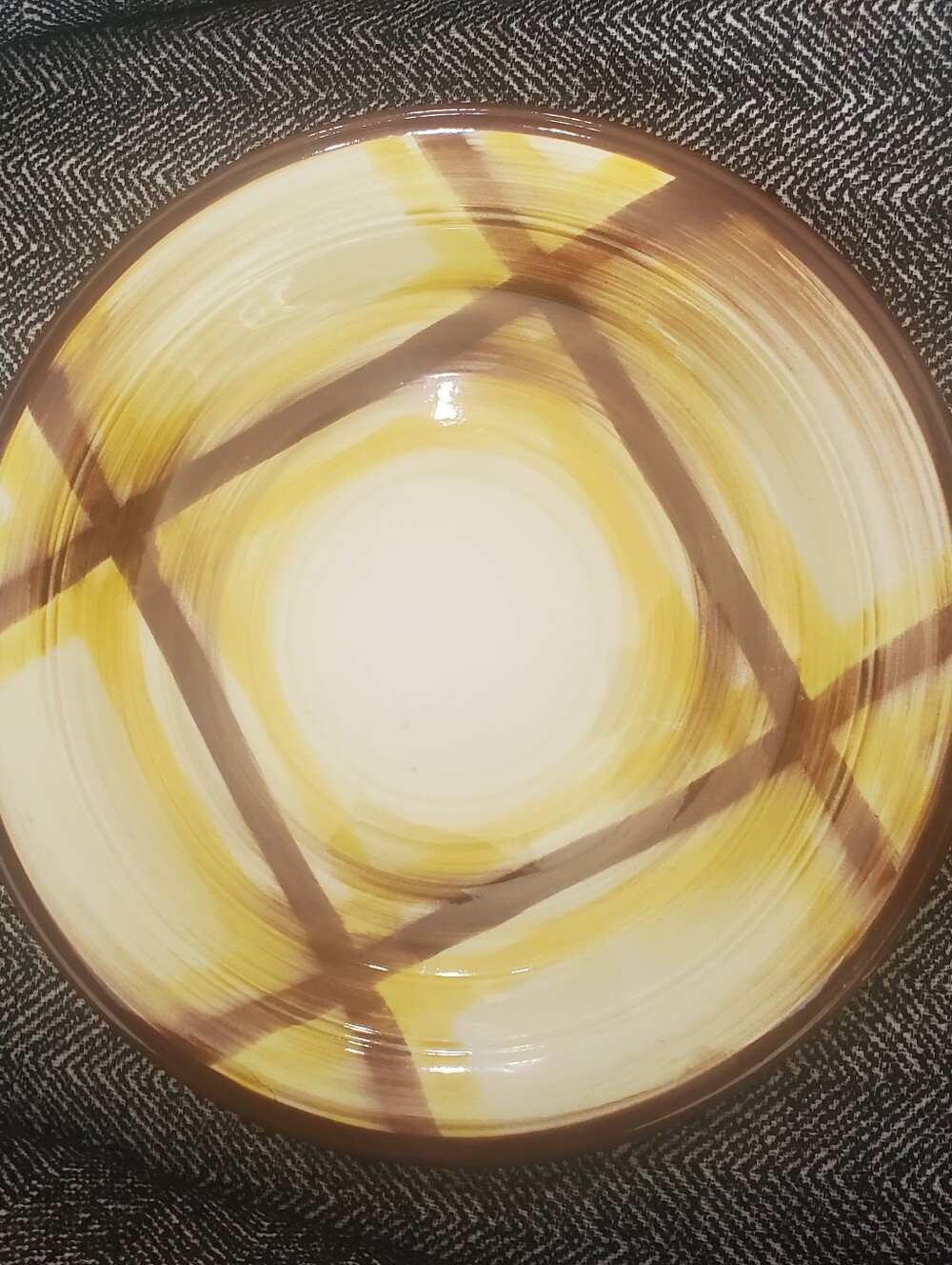 Vernonware Organdie Plaid Platter 12” D
